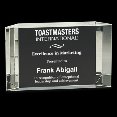 RUSH AWARD/Clear Crystal Facet Block Award (6")