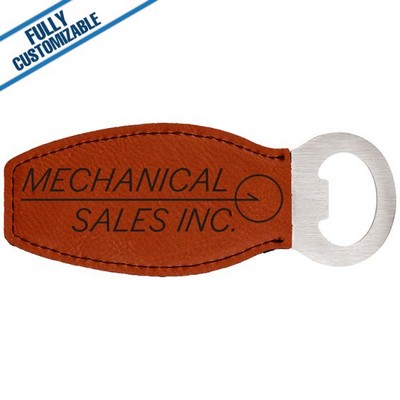 Saddle Tan Leatherette - Bottle Opener With Magnet