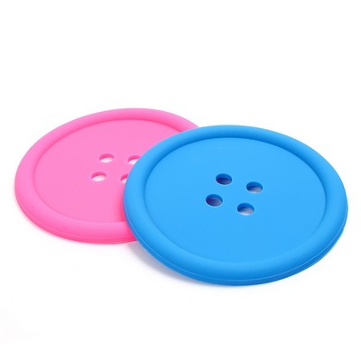 Heatproof Silicone Drink Coasters - Button Design