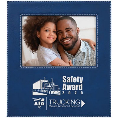 Leatherette Frame Holds 5 x 7 (Blue/Silver)