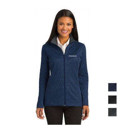 Port Authority® Women's Vertical Texture Full-Zip Embroidered Jacket