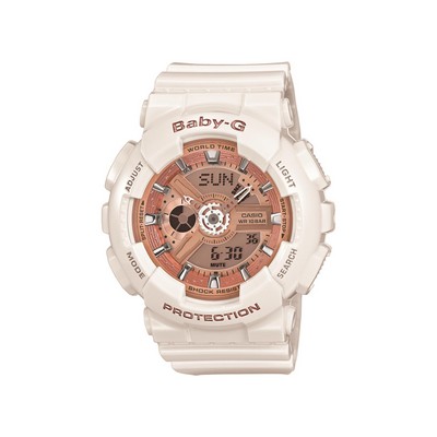 Casio® Women's White/Rose Gold Baby-G Watch