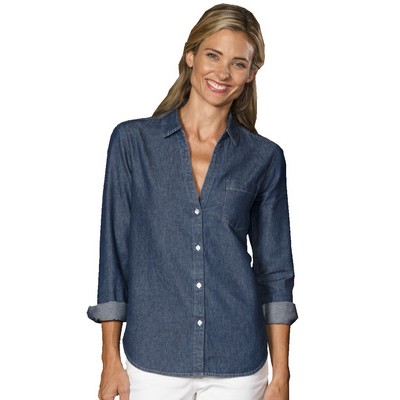 Ladies' Untucked Sandwashed Denim