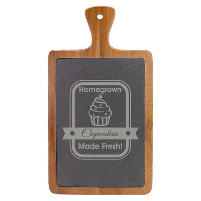 13¼" x 7" Acacia Wood/Slate Cutting Board