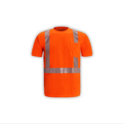 High Visibility Short Sleeve Jersey T-shirt, Class 2, Orange