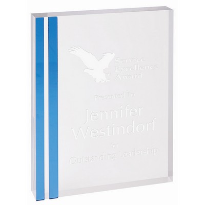 Rectangle Acrylic Award with Blue Edge (4" x 6")