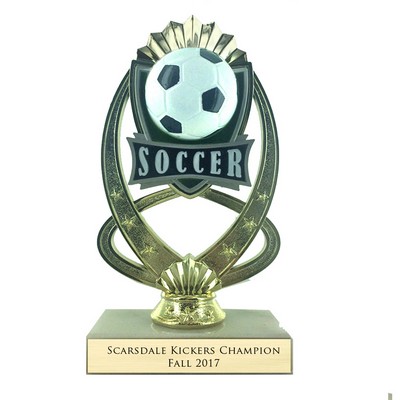 7 ¼" Full Color Modeled Soccer Trophy w/Marble Base