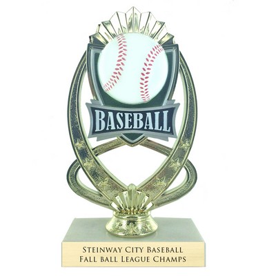 7 ¼" Full Color Modeled Baseball Trophy w/Marble Base