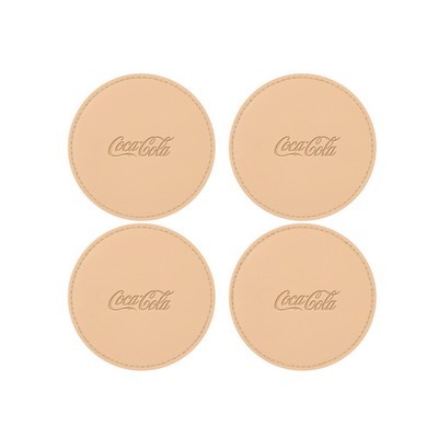 Round Coasters (Set of 4) | Full Grain Leather | Made in USA