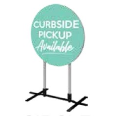 Contour Single-Sided Outdoor Sign Circle w/Plate Base