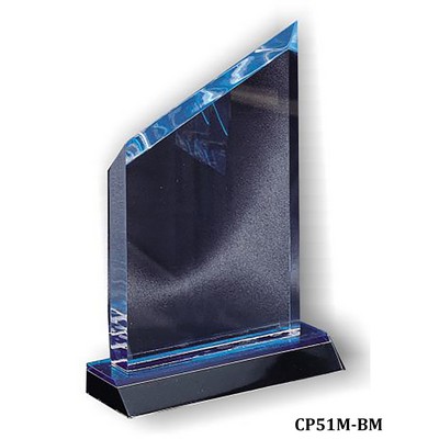Wedge Acrylic Mirror Award, Blue, Small (4" x 7"H)