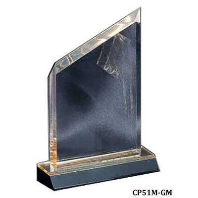 Wedge Acrylic Mirror Award, Gold, Medium (4-1/2" x 9"H)