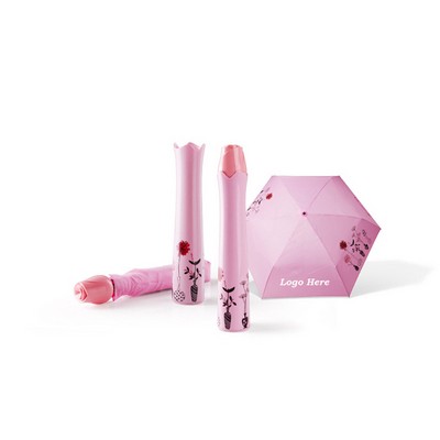 Folding Rose Vase Shaped Umbrella
