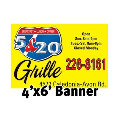 Custom Full Color Banner 4'x6' 24HR- 13 oz. Vinyl with grommets