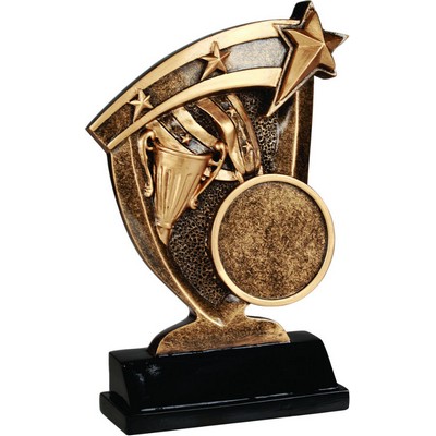 7" Broadcast Resin Trophy w/2" Insert Holder