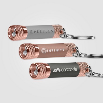 Chroma Softy Rose Gold Metallic - LED Flashlight with Keyring - Laser
