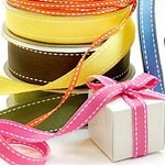 1" Grosgrain Fabric Ribbon w/Saddle Stitch Pattern