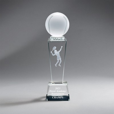 Female Tennis Crystal Column with Ball