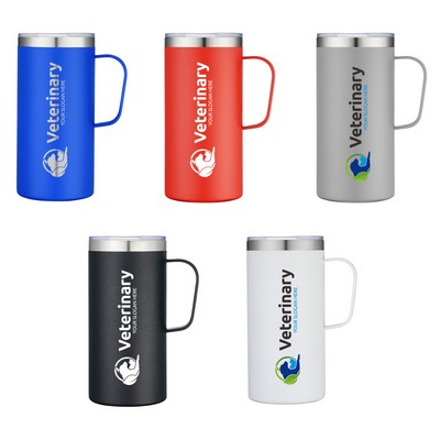20oz Powder Coated Stainless Steel Vacuum Camp Mug
