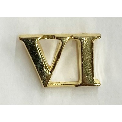 Roman Numeral VI Marken Design Cast Lapel Pin (up to 3/4")