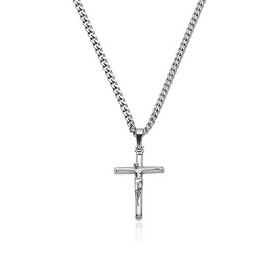 CJ Steelx Crucifix Cross Pendant - Silver