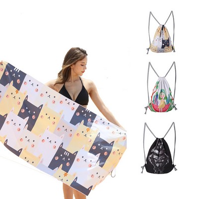2 in 1 Beach Towel Bag