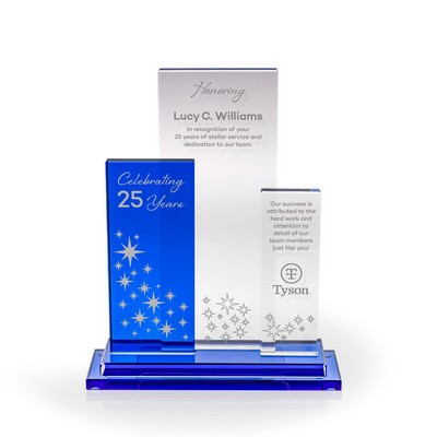Mirador Blue & Clear Crystal Award