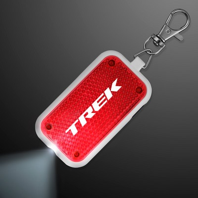 Clip-On Light Red Safety Blinkers, Keychain Flashlight - PRINTED