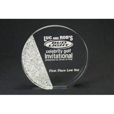 Acrylic Accent Line Round Award (6"x1 1/4")