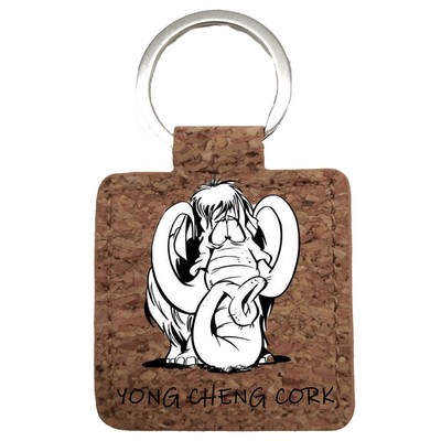 Square Cork Keychain