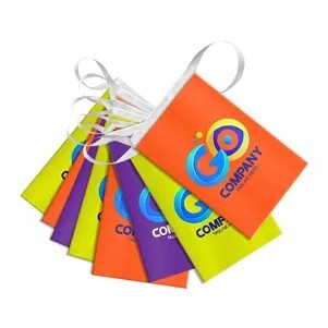 Custom 5mil Plastic Streamer with 12" x 18" Pennants