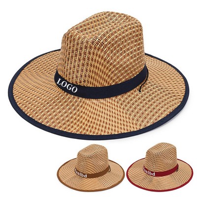 Adult Wide Brim Braided Paper Straw Cowboy Hat