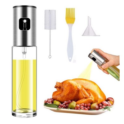 100ml Kitchen Dining Room Spray Bottle Oiler Oilcan W/ 2 Brush And Funnel