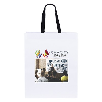 Teak - Woven Handle White Eurototes - ColorVista (13" x 6" x 16")