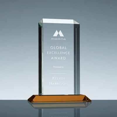 Apollo Award w/Amber Yellow Base (5"x 7 3/4")