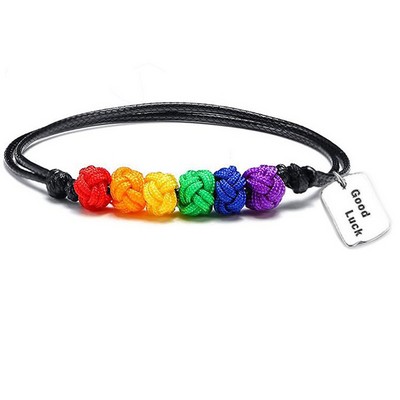 Rainbow Bracelet with Charm