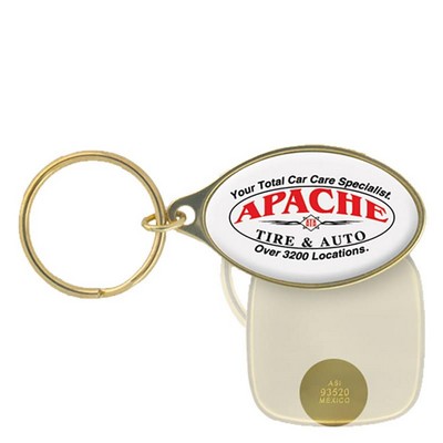 Keychain - Oval Solid Brass Domed Keytag (1 1/4"x2")