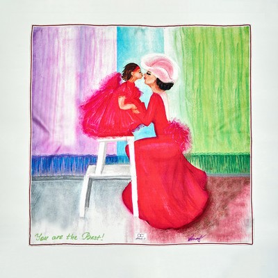 21"x21" Custom Printed Luxury 100% Silk Square Ladies Art Scarf