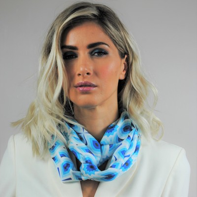 10" x 70" Custom Printed 100% Silk Luxury Infinity Ladies Scarf