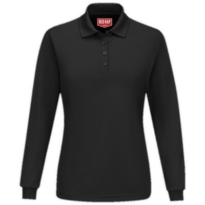 Red Kap™ Women's Performance Knit® Long Sleeve Core Polo - Black