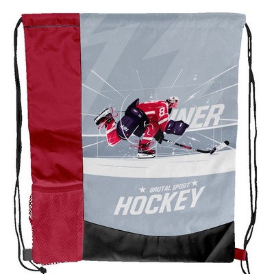 Sublimation Multi-Panel Polyester Drawstring Bag w/ Bottle