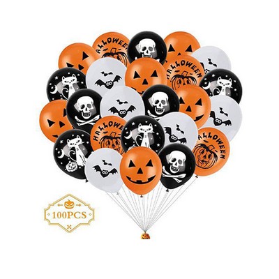100Pcs Halloween Party Balloons 12"