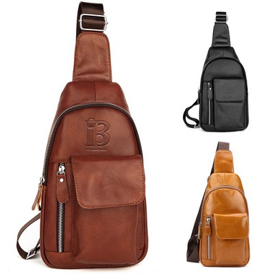 Genuine Leather Chest Bags for Travel Hiking