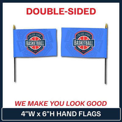 4" x 6" Hand Flag - Double Sided