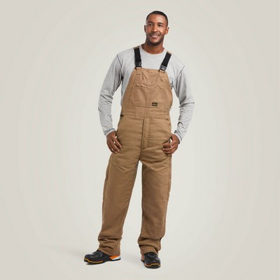 Ariat® Field Khaki Beige Rebar DuraCanvas™ Stretch Insulated Bib