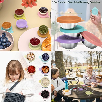 1.6 Oz. Reusable Small Condiment Containers with Lids