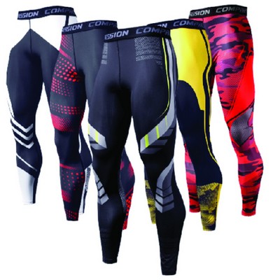 Men's Sublimation Compression Tights - 180G Poly Spandex