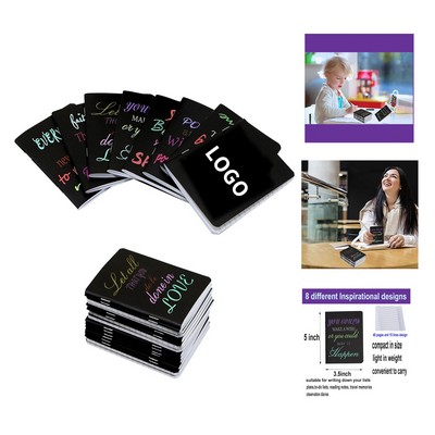 3.5 x 5" 48 Pages 24 Sheets Mini Notepads Black Inspirational Pocket Notebooks