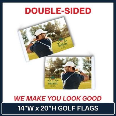Golf Flag | 14"H x 20"W - Double Sided w/ Tube