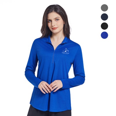 Ladies UV Micro Mesh Quarter Zip Pullover